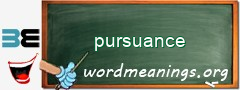 WordMeaning blackboard for pursuance